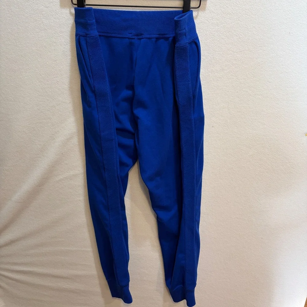 Polo Ralph Lauren Sweatpants Mens L Blue Joggers Tapered Fleece Pony Logo Stripe